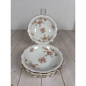 Johann Haviland Michele Fruit Bowls 5.25" Set of 4 Bavaria Gold Trim